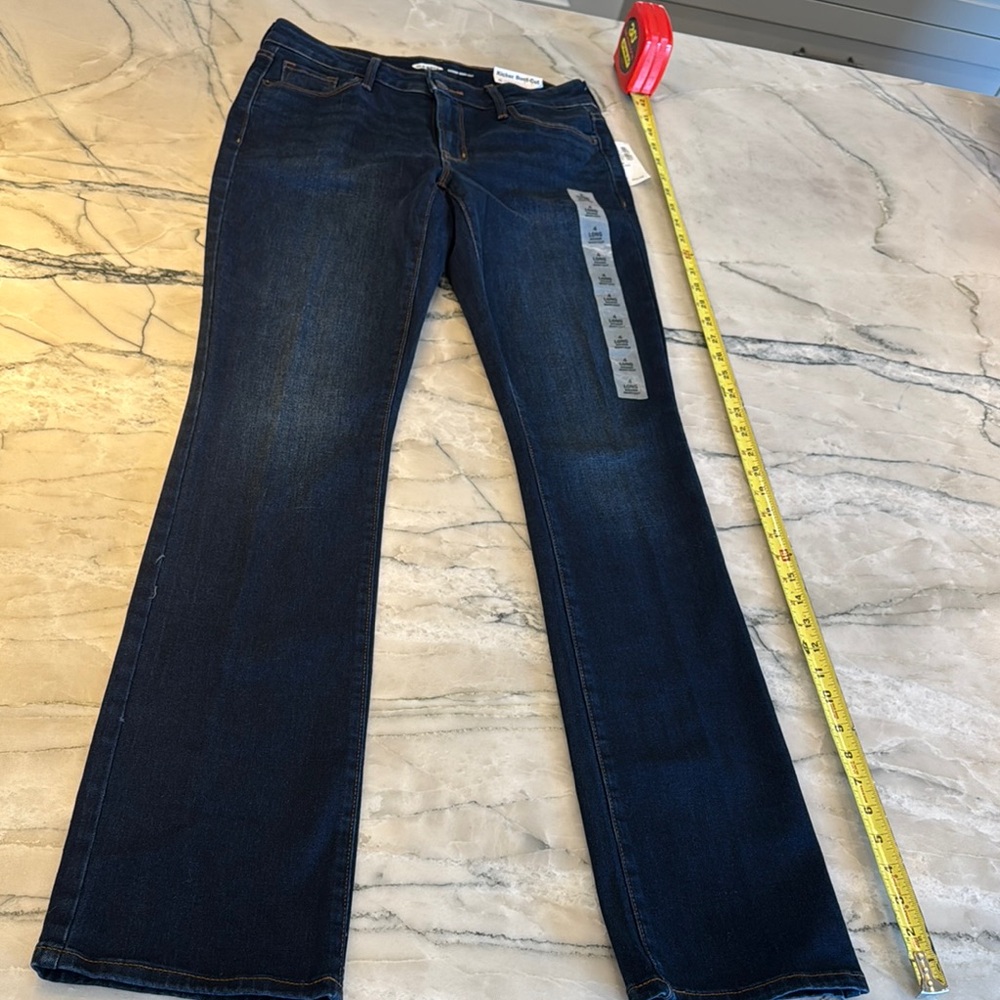 Old Navy Kicker Boot Cut size 4 LONG Blue Boot Cut Jeans NWT